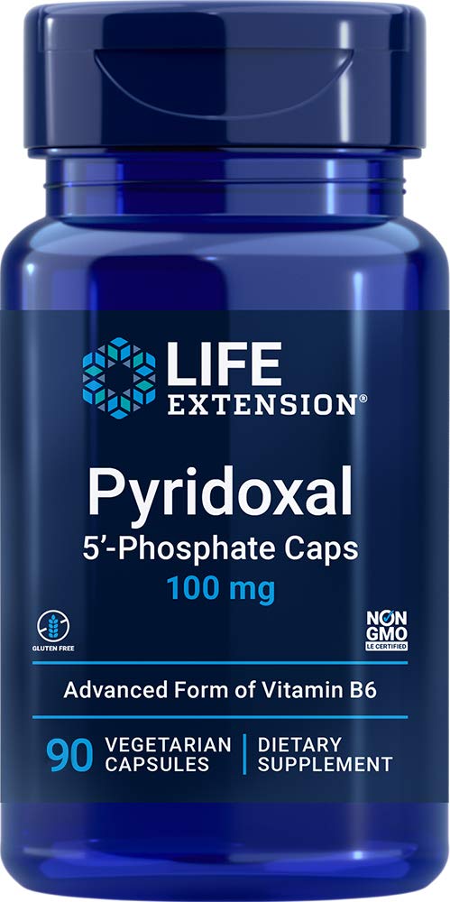 Elu pikendamine Pyridoxal 5-Fosphate Caps 100 mg P5P, 90 Veg Kapslid - Advanced Vitamiin B6 täiendus