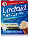 Lactaid Fast Act Lactose Intolerance Chewables with Lactase Enzymes, Vanilla Twist, 32 Pks of 1-ct.