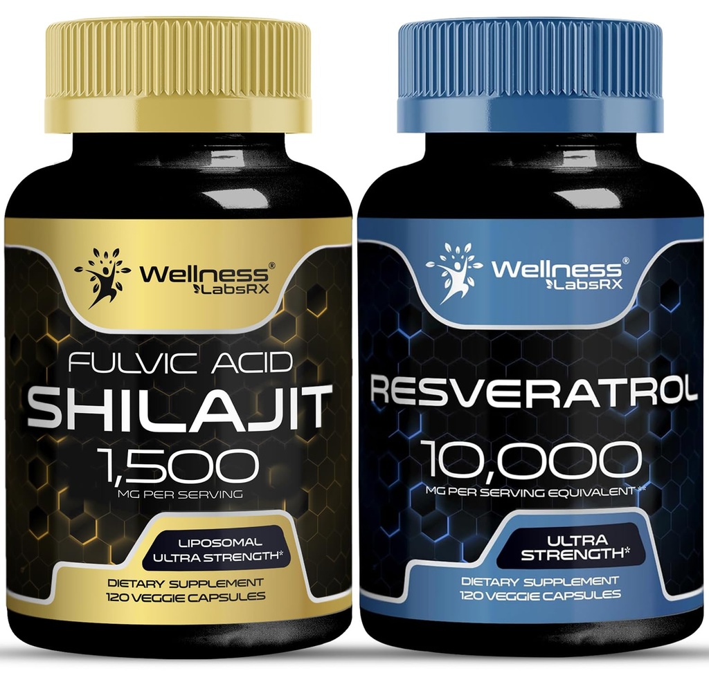 HEA LABSRX Resveratrooli kapslid Shilajit Pure Himalayan kapslitega