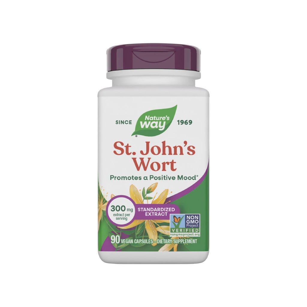 Nature's Way St. John's Wort Premium ekstrakt soodustab positiivset väljavaadet * Non-GMO 90 kapslid