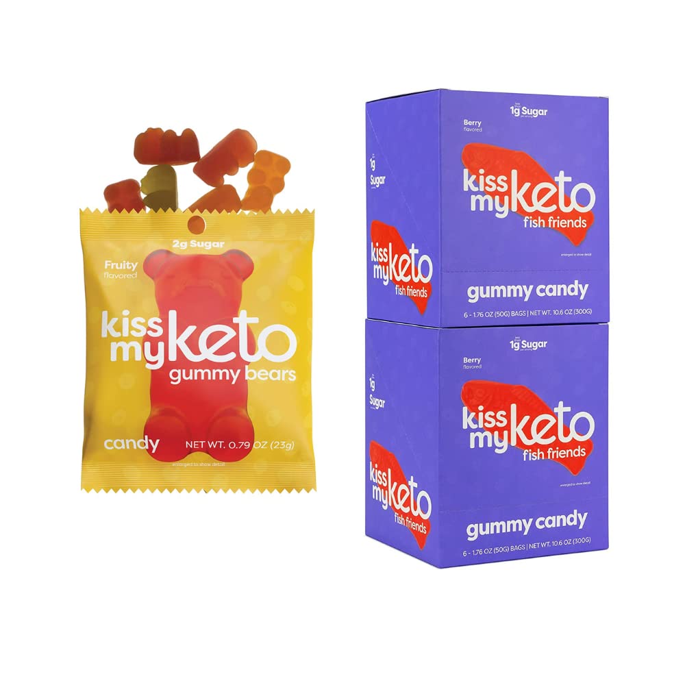 Suudle mu Keto Candy Gummy Bears 12-Pack + Keto Gummies Fish 12 Pack