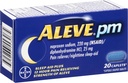Aleve PM Caplets , Naproxen Naatrium 220 mg ( NSAID ) / difenhüdramiin HCl 25 mg , Valu Reliever / Ööuneabi , Mitte- harjumuste moodustumine , 20 loend