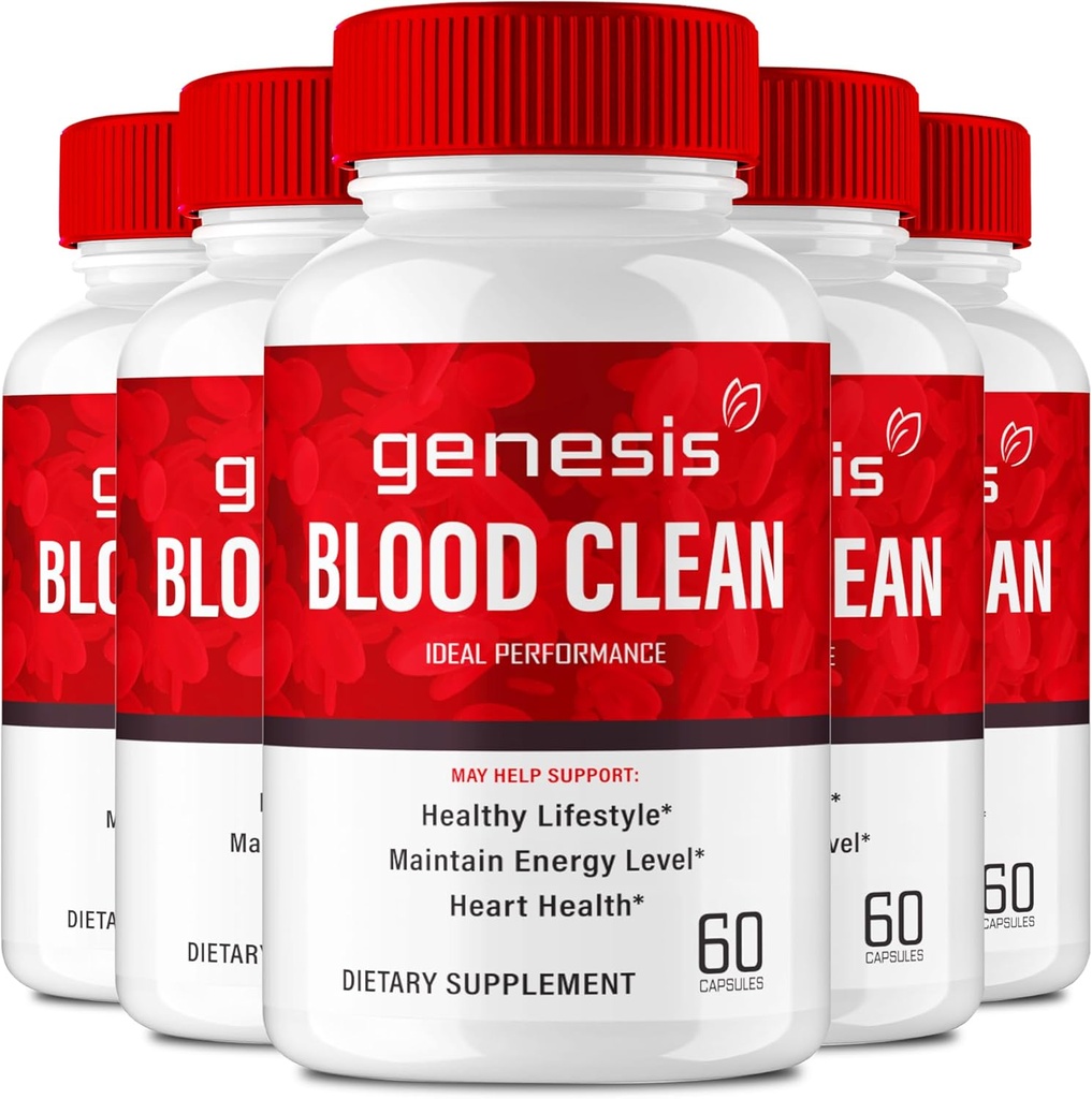 Genesis Blood Clean kapslid - Advanced Formula Supplement maksimaalse tugevuse jaoks - looduslik veresoonte puhastaja, GenesisBlood Clean Pills, GenesisBloodClean Pastillas Arvustused (5 Pack)