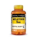 Mason Natural Melatonin 5 mg B6 ja kaltsiumi, Natural Sleep Aid, toetab rahulikku und, 60 tabletti