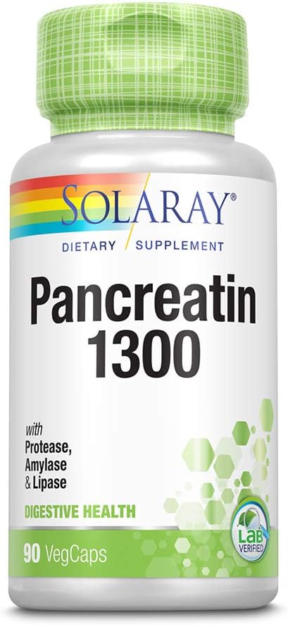 Pankreatin 1300 Solaray 90 kapslit, 2 pakendit