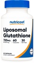Nutrikost Liposomaalne Glutatiooni Lisa 60 Kapslit, 720 mg Per Serving - Vegan, GMO-vaba, 30 Servings