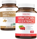 Nattokinase & Hawthorn (4-kuuline tarne) Nattokinase Berry Harmony - Nattokinase 2000 FU võimsad looduslikult kääritatud sojaoad (4-kuuline tarne) & Hawthorn Berry 4: 1 ekstrakt - Vegan ja mitte-GMO