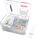 Travel Pill Box Meditsiin, toidulisandid, Vitamiin Pill Korraldaja Igapäevaseks kasutamiseks Pill Case Pill Cutter Pill Crusher ja Grinder (valge)