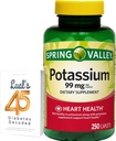 Spring Valley Kaalium Südame Tervise Toidulisa Kapslid, 99 mg, 250 Count, Kaaliumglükonaadikomplekt Luali 45 diabeediga Dekodeeritud