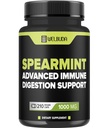 210 kapslit - Spearmint Supplement koos oliivilehega, ingveri juur, must pipar ja rohkem - kombineeritud valem seedetrakti tervise, hingamisteede tervise, immuunsuse ja positiivse meeleolu toetamiseks