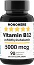 MONOHERB vitamiin B12 metüülkobalamiin 5000 mcg - 90 taimekapslit - B12 metüül