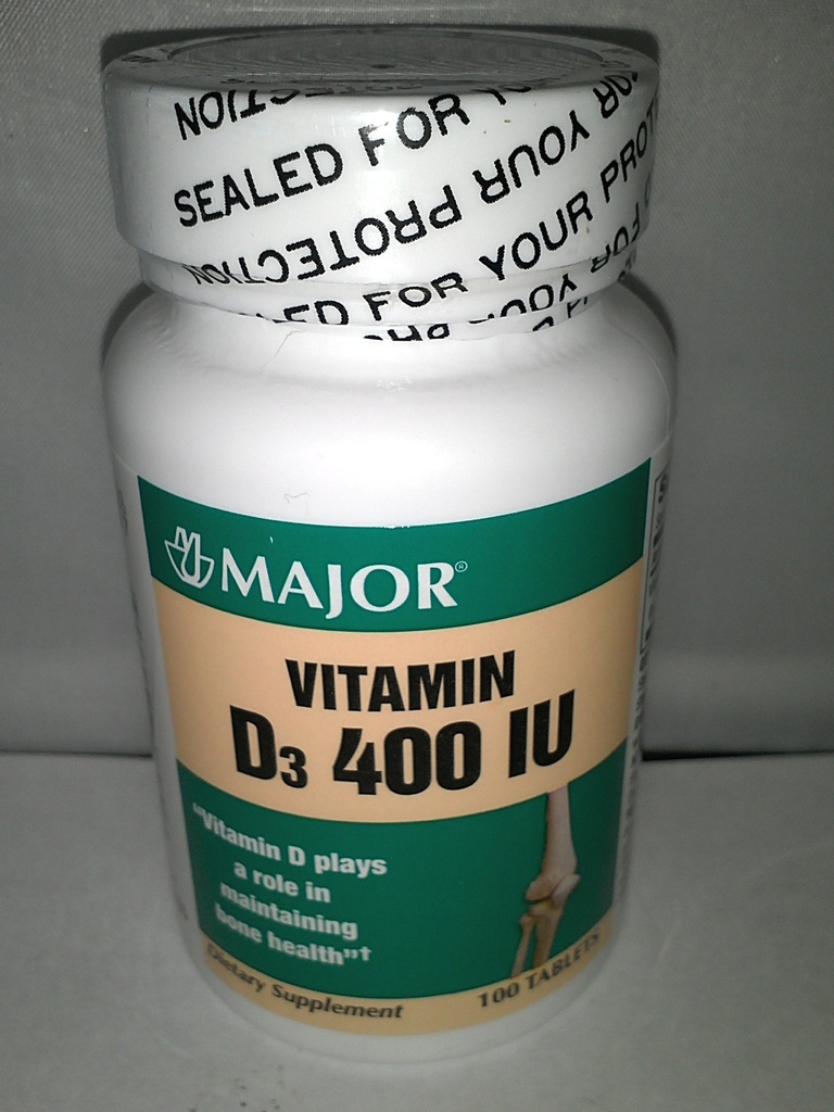 Major Generic Vitamiin D3 400 RÜ Toidulisand Luude Tervis 100 tabletti