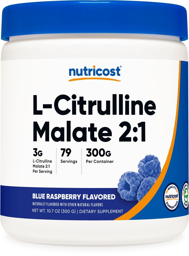 Nutrikost L-tsitrulliinmalaat 2:1 (300 grammi) (sinine vaarikas)
