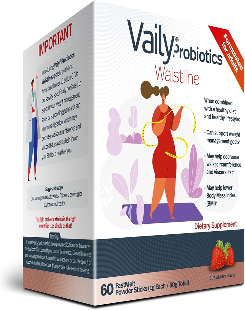 Kaalujuhtimine Probiootilised pulbripulgad - 60 suu kaudu lahustuvat salenemispulka - soolestiku tervise täiendused vööümbermõõdu juhtimiseks - Metabolismi täiendus tervislikule toitumisele ja elustiilile