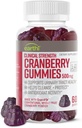 Kliiniline tugevus Cranberry Gummies 500mg - kuseteede toetamine Tervis naistele ja meestele - Antioksüdant Superfood puhastada ja kaitsta - Cran d'Or Cranberry Powder Supplement (60 Gummies)