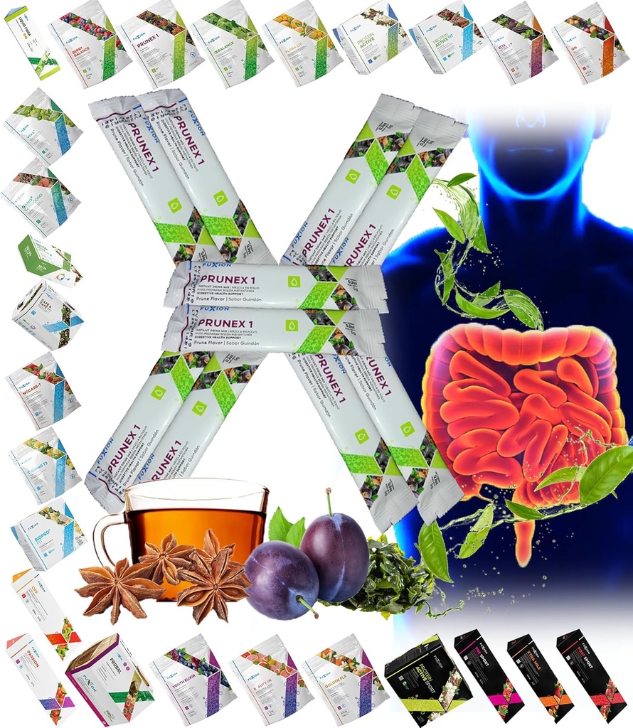 Kõik Natural Detox Cleanse Kiirtee Segu Prune & Plum w. Fiber & Inuliin optimaalseks sooletransiidiks FuXion Prunex 1 (10 kotikest)