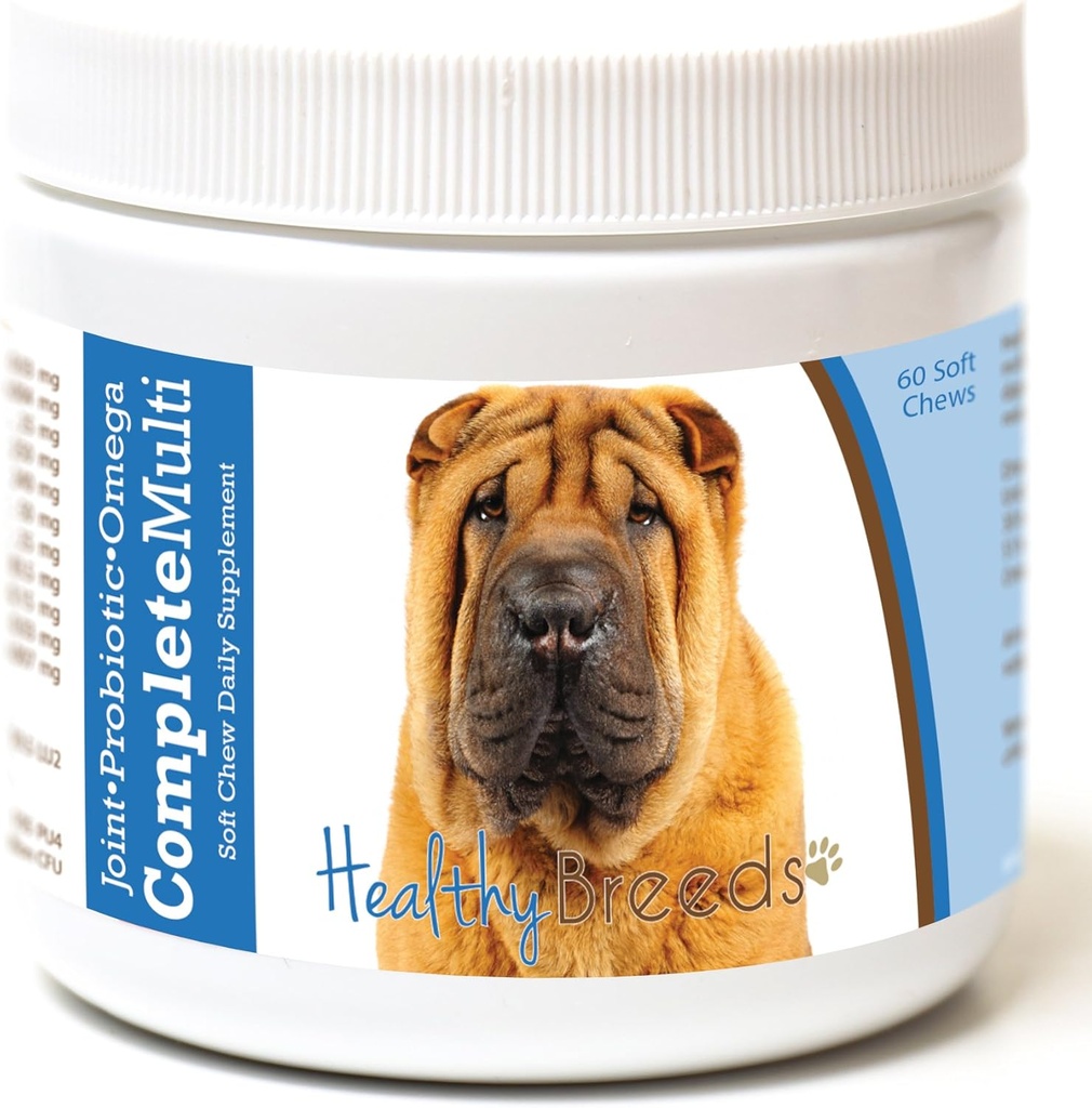 Tervislikud tõud Hiina Shar Pei Kõik ühes multivitamiinis Pehme närimine 60 Count