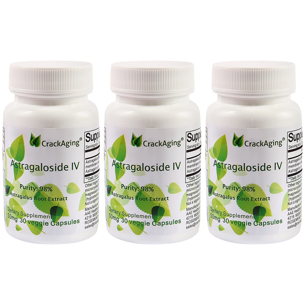 Super-absorptsiooni krakkimine Astragalosiid IV 98% vananemisvastased toidulisandid täiskasvanute immuunsuse toetamiseks 50 mg / Cap 90 kapslit 3 pudelis