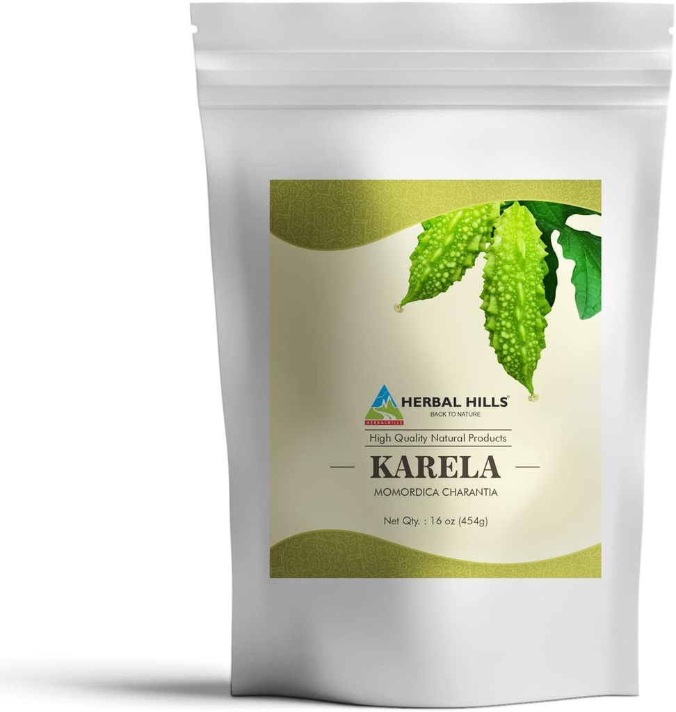 HERBAL HILLS Bitter Melon/Bitter Gourd/Karela Powder (Momordica Charantia) | 16oz (454 GMS) | Parim silma ja naha tervisele