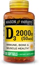 MASON LOODUSLIK D3-vitamiin 2000 IU Ultra tugevus, toetab luutihedust, tugevust ja immuunsust, 300 softgels
