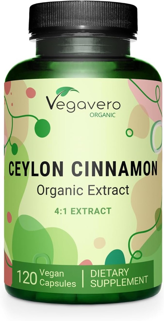 Vegavero Organic Ceyloni kaneel | 2000mg | USDA sertifitseeritud | NO kunstlikud lisandid | 4 kuu pakkumine | Lab-testitud, mitte-GMO | 120 kapslit | Vegan