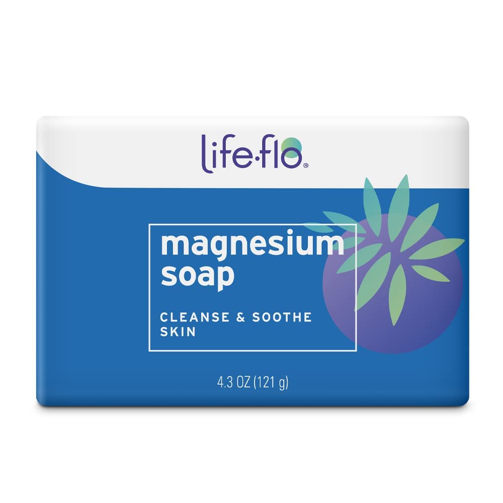 LIFE-FLO Magneesium Baar Seep | Super Kontsentreeritud Calming Magneesium Chloride, Plus Kookospähkli ja Avokaado õlid | 4,3 Oz | Pakend 3
