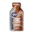 GU Energy Roctane Ultra Endurance Energy Gel, Vegan, Gluteenivaba, Kosher ja Piimavaba On-The-Go Sport Nutrition jooksmiseks, jalgrattasõiduks, matkamiseks või suusatamiseks, meresoola šokolaad, 24-Count