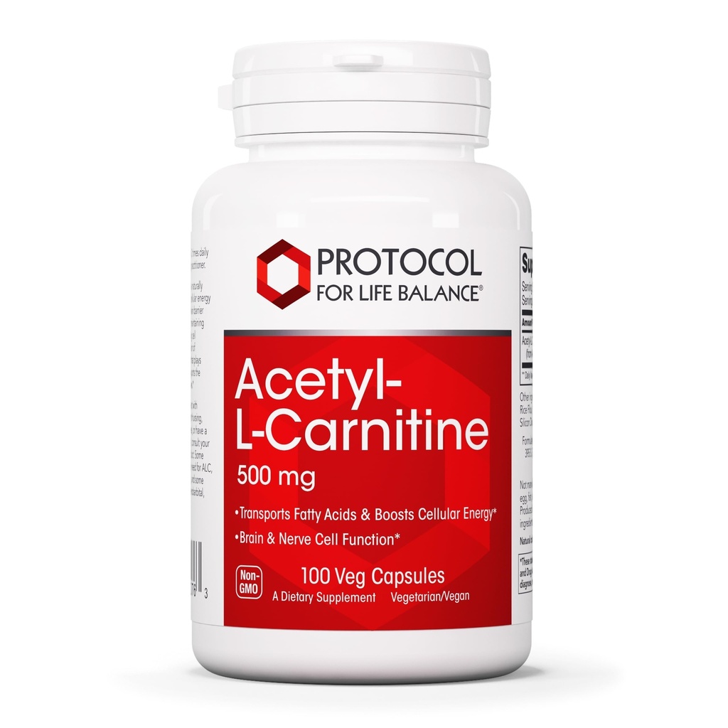 Protokoll Atsetüül-L-karnitiin 500mg - energia lisand, närvid ja aju tugi - 100 Veg Caps