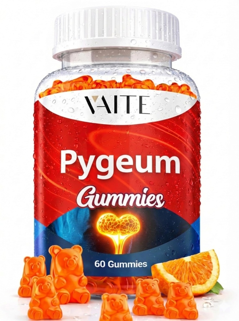 Pygeum Supplement Gummies 500mg - Vegan närimistables Africanum koore ekstrakti, taimsete toidulisandite mees, non-GMO gluteenivaba, suhkruvaba, želatiin-vaba, 60 Chews Gummy