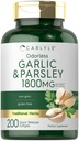 Carlyle lõhnatu küüslauk ja petersell 1800mg | 200 Softgels | Mitte-GMO, Gluteenivaba täiendus