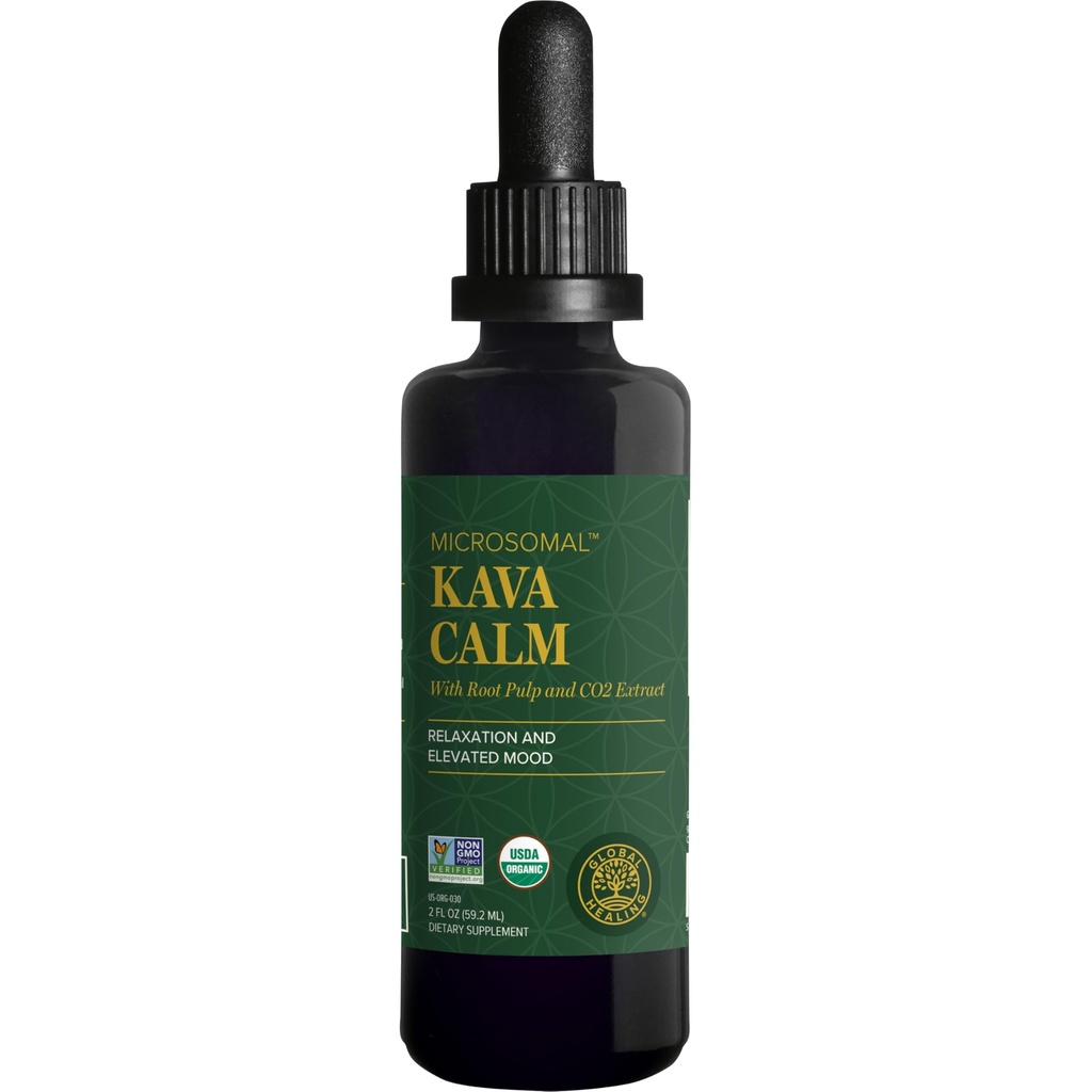 Global Healing Center - Organic Kava Calm - MicroSomal Tech, Pure Kava Drops - Induce Calmness, eriti need, kes on seotud GABA