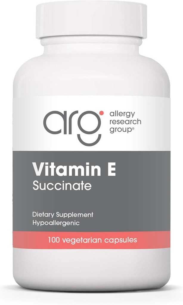 Allergia uurimisrühm E-vitamiini suktsinaadi lisand - meestele ja naistele, 400 IU D-alfa-tokoferüül, antioksüdant, taimetoitlased kapslid - 100 loend