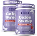 ColonSweep Psyllium Husk Powder Colon Cleanser - Vegan, Gluteenivaba Fiber Supplement - Safe Colon Cleanse kõhukinnisuse leevendamiseks, Bloating Relief & Soolestiku Tervis - 16 OZ (60 Servings) - 2 Pack