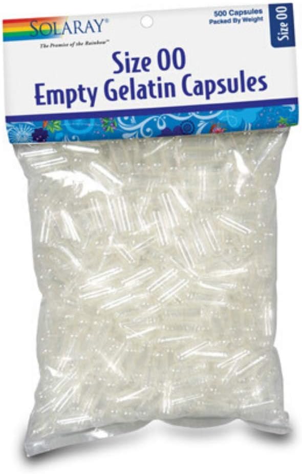 Solaray Empty Gelatin Capsules, Size 00 | 500 Count