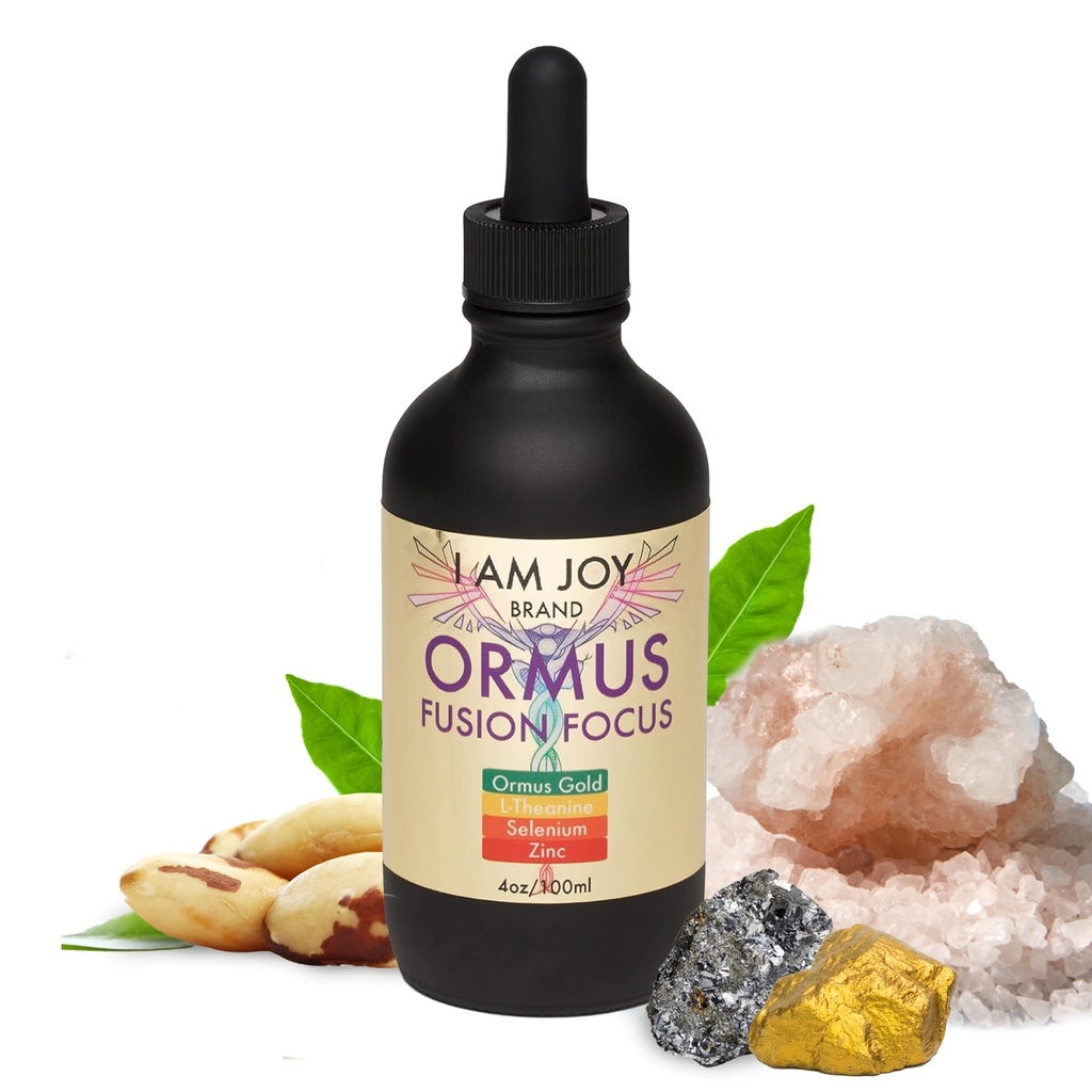 Ma olen Joy co. Ormus Monoatomic Gold, L-Theanine, Selenium, tsink käbinäärme detox, Lucid Dreaming, Kundalini tugi, neuroloogiline tugevus Fusion Focus 4oz