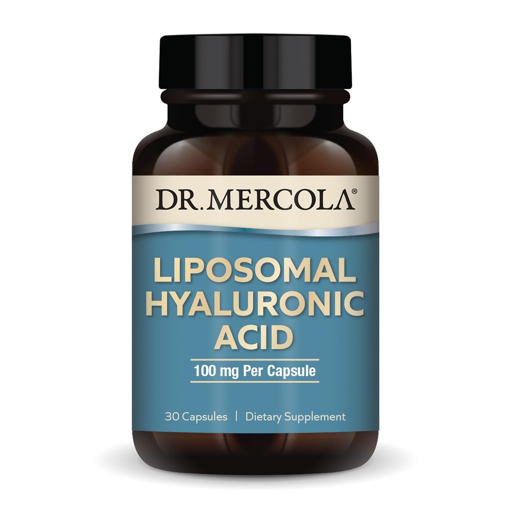 Dr Mercola Liposomaalne hüaluroonhape, 30 serveerimist (30 kapslit), 100 mg kapsli kohta, toidulisand, soodustab naha välimust, mitte-GMO