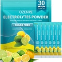 Elektrolüüdid Pulberpakendid, 30 Pulgad Hüdreerimispaketid Suhkruvaba, Elektrolüütide Joogi Segu Kaasaskantavad Elektrolüütide Pakendid Kiireks Hüdreerimiseks, 0 Suhkur & 0 Kalorit, Limonaad Maitse