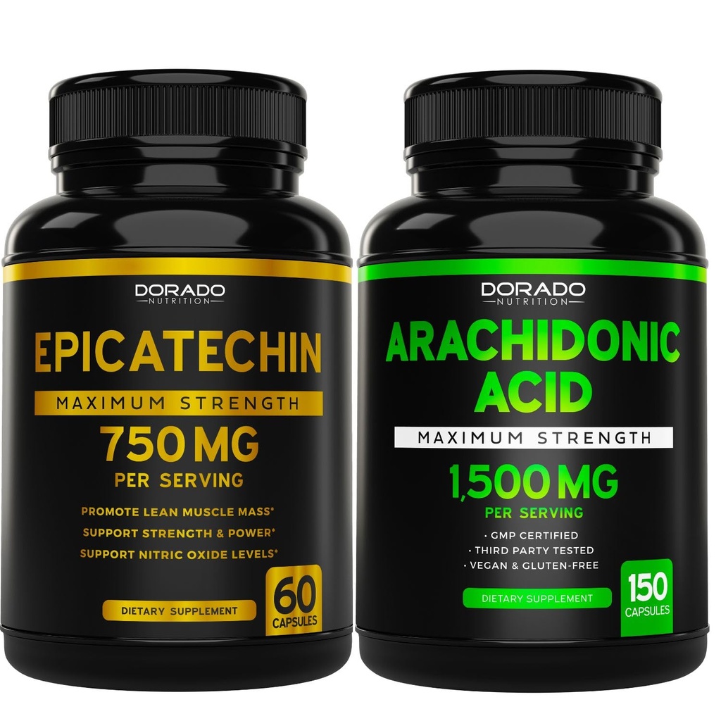 DORADO TOITLUS Epicatechin Extract 750mg per Serving - (120 kapslit) ja arahhidoonhappe täiendus 1500mg (150 kapslit)