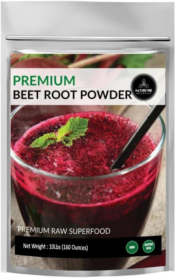 Naturevibe Botanicals Premium Beet Root Powder, 10lbs | Toores ja Non-GMO | Bulk Bag (160 untsi)