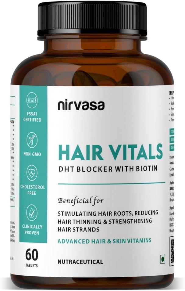 Juuste Vitaalid DHT Blocker biotiini tablettidega beeta-Sitosterool & Stinginging Nettle Root Extract | Juuksevitamiinid meestele ja naistele - 60 tabletti
