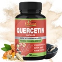 Orgaaniline Cadane Quercetin Extract Kapslid, 90 kapslit, 3 kuud Tarnimine kvertsetiin, kurkumiini, berberiin, nõges, musta seemne pulber, must pipar.