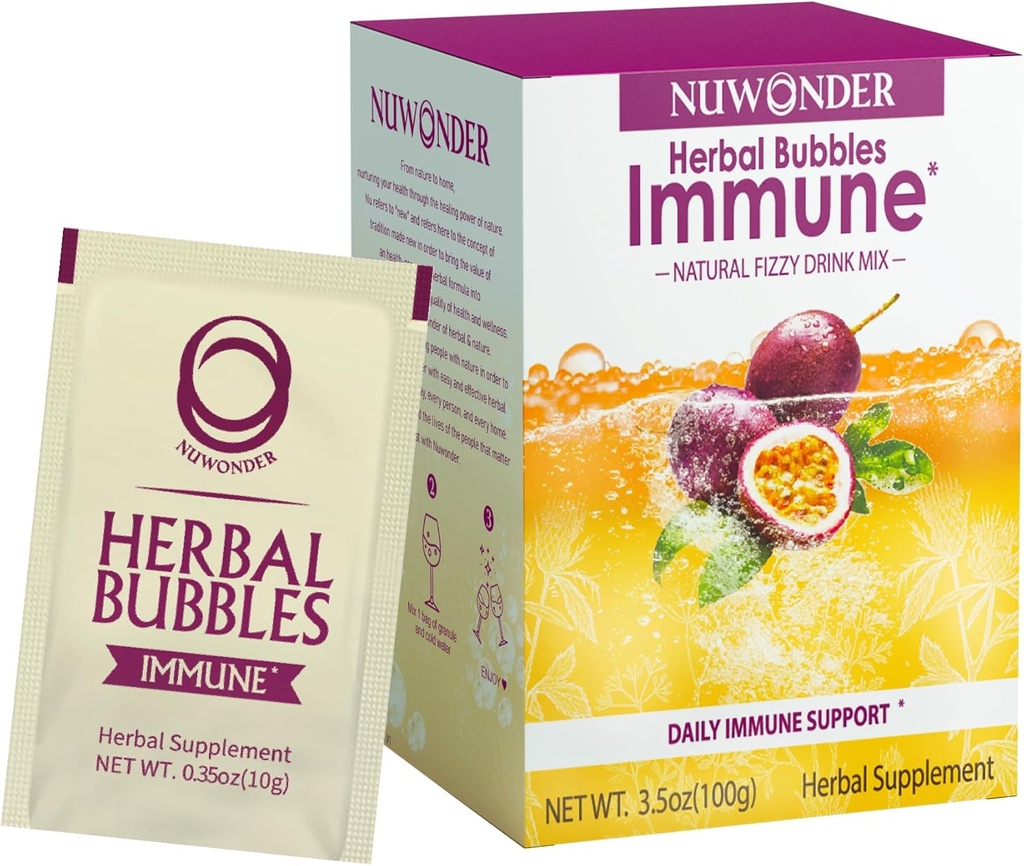 Immune Booster Fizzy Drink Mix Taimne täiendus valmistatud Astragalus, Ingver, Jujube, Atractylodes, Passion Fruit, No Artificial, 10 pakendit (Extra 1 kotid)
