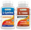 Parimad looduslikud L-lüsiin 500 mg ja C-vitamiin 1000 mg
