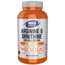 NOW Foods Sports Nutrition, Arginine & Ornitiin 500/250 mg, Aminohapped, 250 Veg kapslit