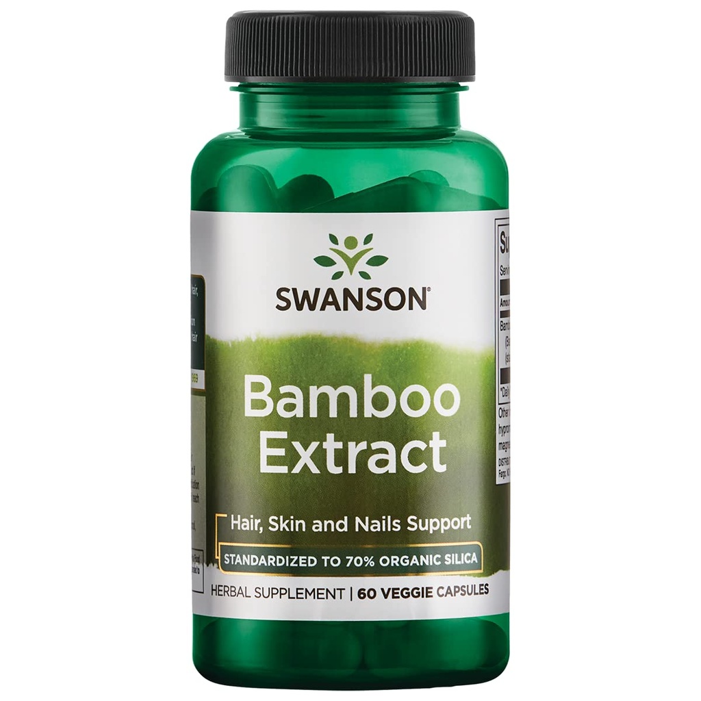 Swanson Bamboo ekstrakt juustele ja küüntele Silica Supplement toetab kollageeni 300 mg 60 Veggie kapslid