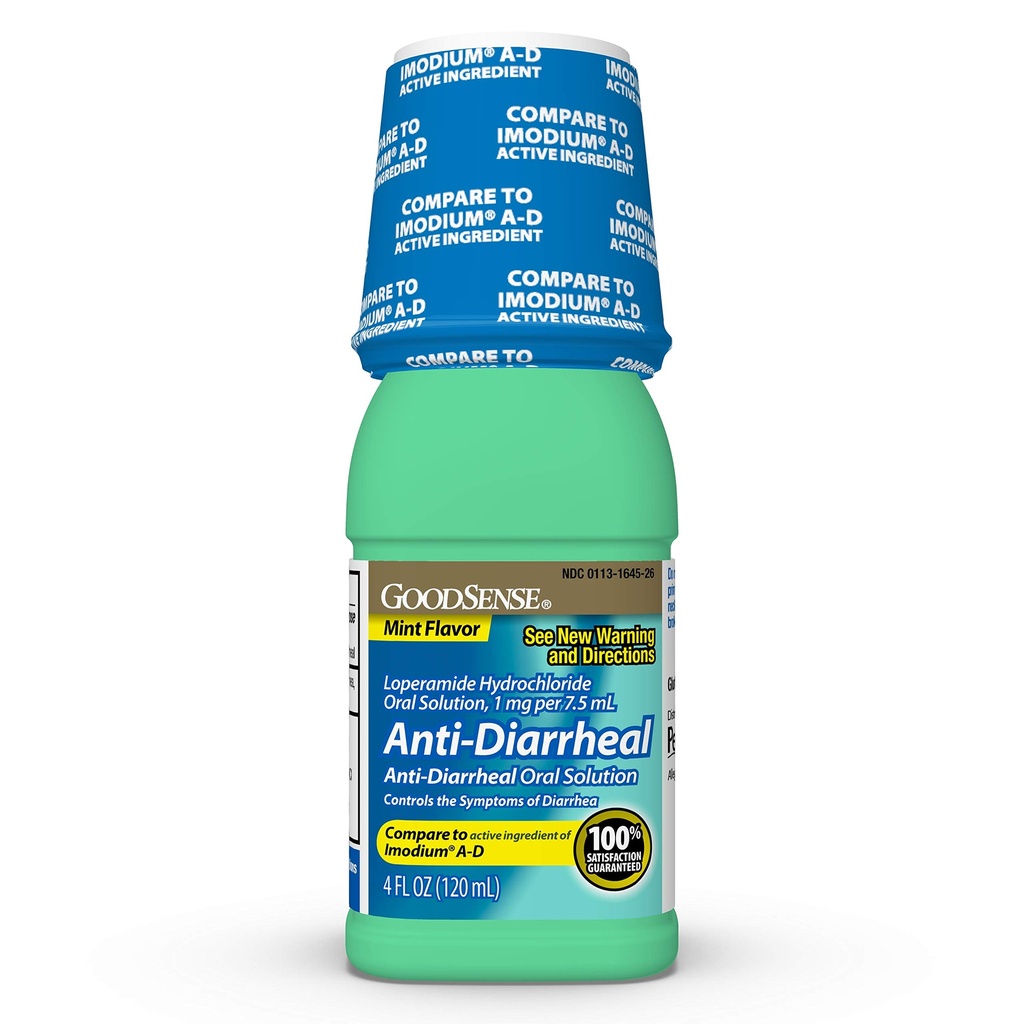 Good Sense Anti-Diarreal Medicine , Loperamide Hydrochloride Oral Solution , 1 mg / 7,5 ml , Mint , 4 Fl Oz