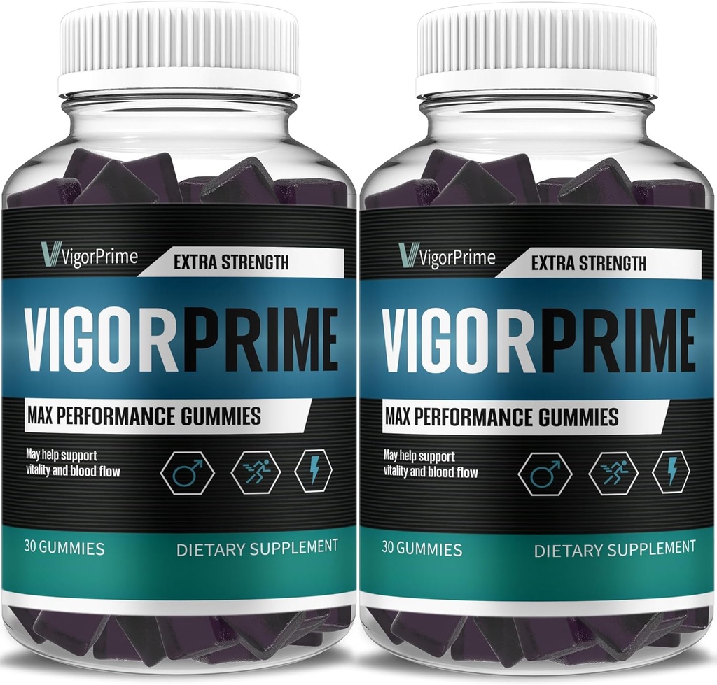 (2 Pack) Vigor Prime Performance Gummies Prime Vigor XL Gummy Supplement, Vigor Prime XL Maksimaalne tugevus Advanced Shilajit Sea Moss Fenugreek Gummies General Energy Vitality Support (2 kuu pakkumine)