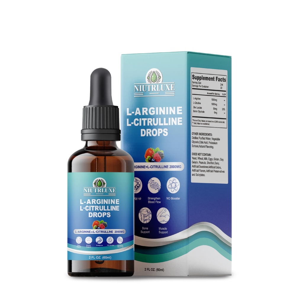 L-arginiin L-tsitrulliin tilgad Vedelik, L-arginiin boori ja tsingiga meestele, kõrge imendumine L-arginiin L-tsitrulliin Toidulisandid, Sublingual Vegan, Non GMO, 60 ml