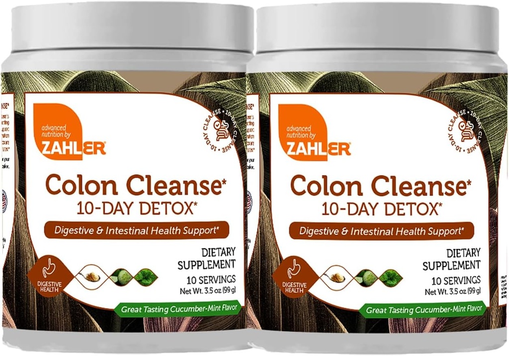 Zahler Colon Cleanse 10-päevane Detox Cleanse - Kurgimündi maitse - Taimne Seedetrakti Wellness - Colon Cleanser & Detox soolestiku liikumiseks, Body Detox, Seedimise abi naistele ja meestele - 3,5 oz (2 Pack)