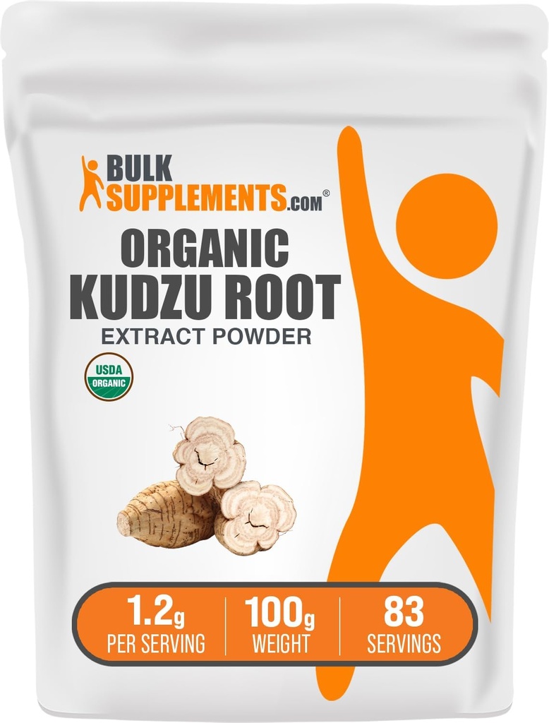 BulkSupplements.com Orgaaniline Kudzu juureekstrakti pulber - Kudzu juurelisand, taimsed lisandid - gluteenivaba, 1,2 g serveerimise kohta, 100 g (3,5 oz) (pakk 1)